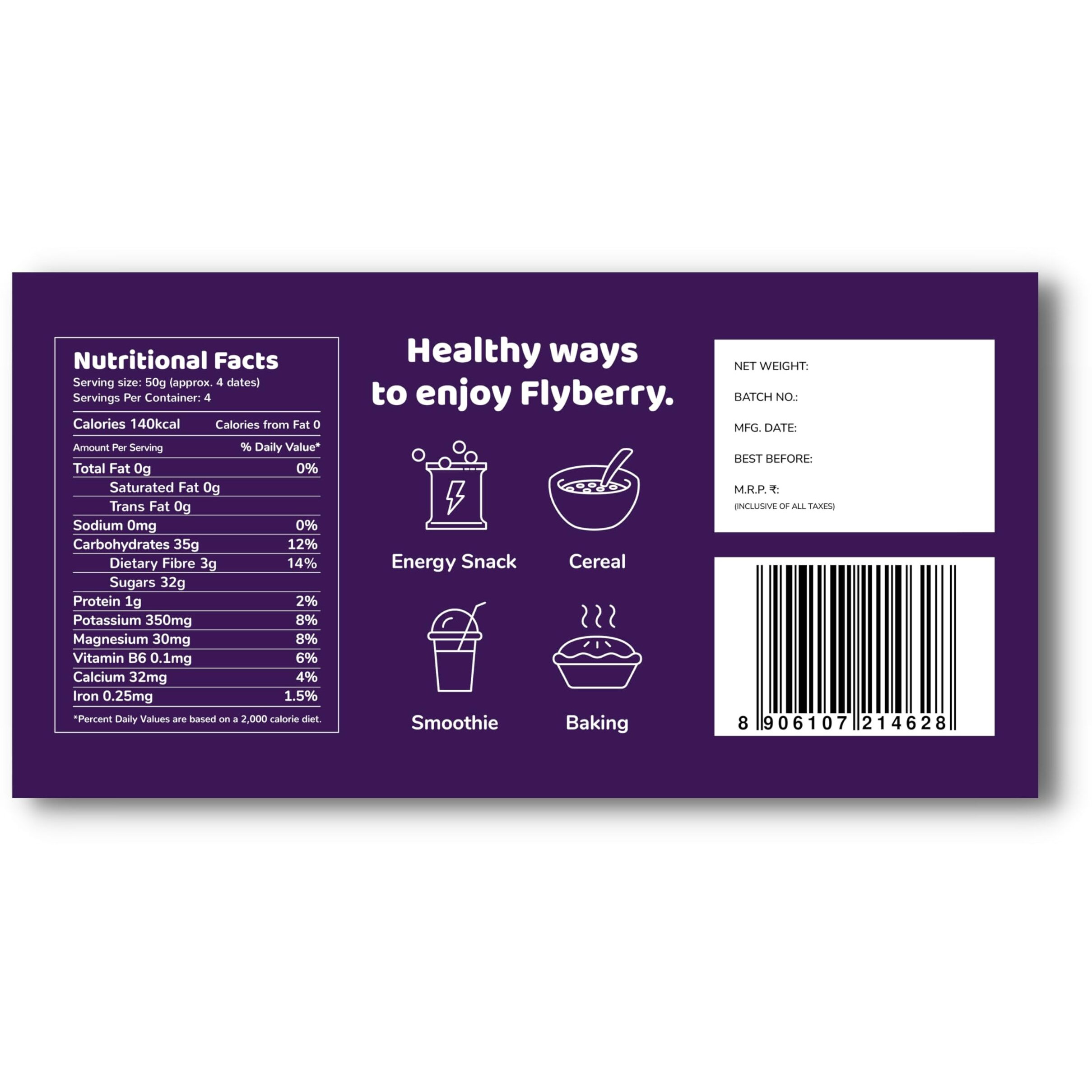 Flyberry Gourmet Mini Medjoul/Medjool Dates (Khajoor/Khajur) 1kg | 100% Natural | Rich in Calcium, Iron and Potassium | Instant Energy