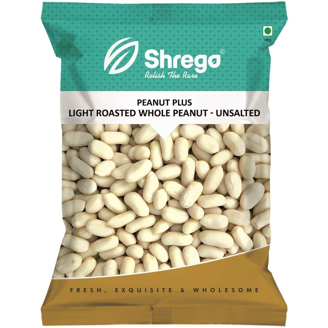 Shrego Peanut Plus Light Roasted Whole Peanut Unsalted 360g (Vacuum Packed)