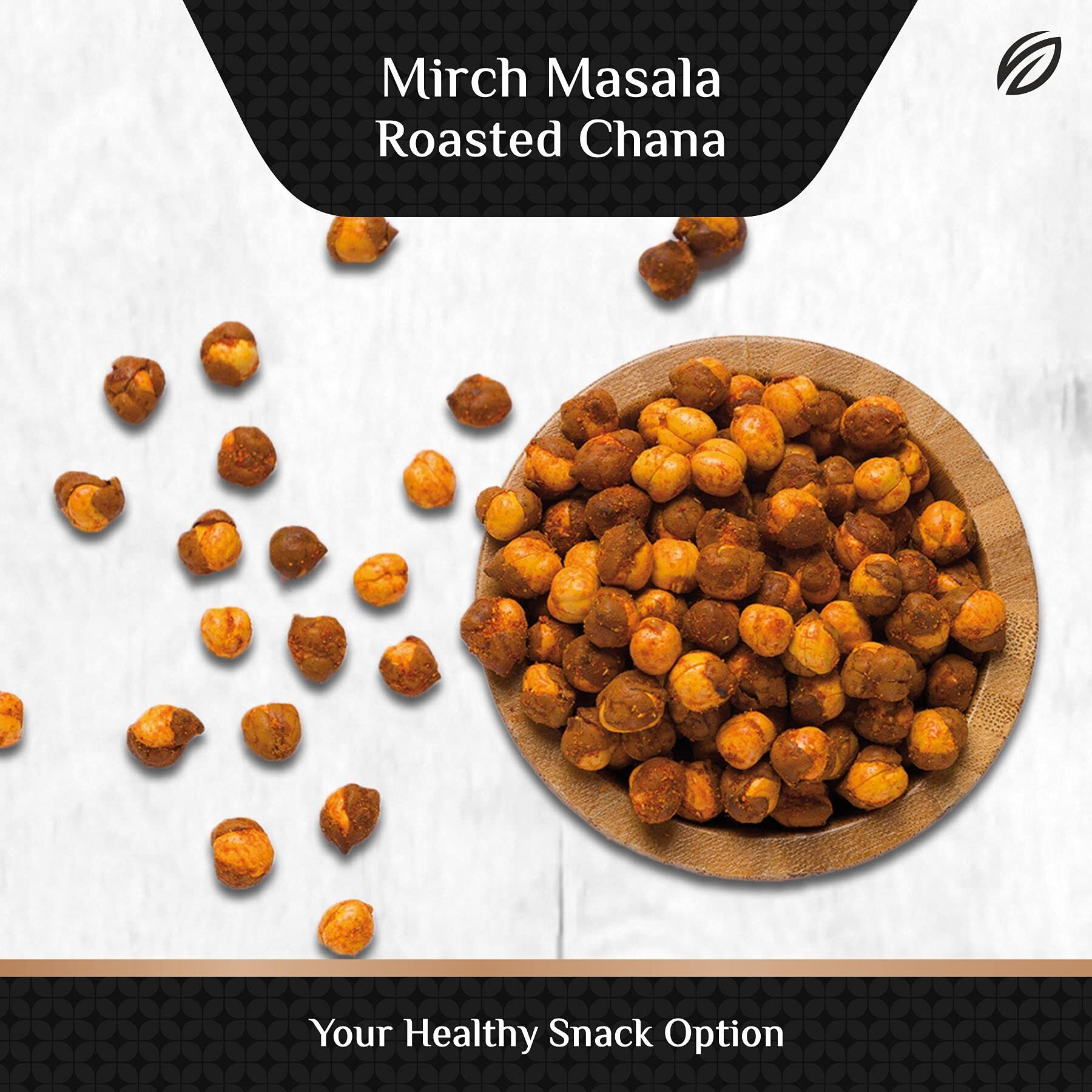 SHREGO Mirch Masala Roasted Chana, Snack and Namkeen, Vacuum Packed (750 Gm)