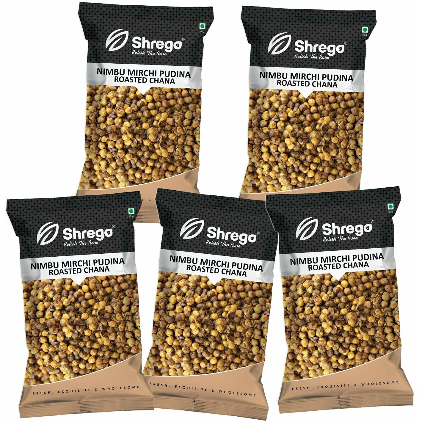 SHREGO Nimbu Mirchi Pudina Roasted Chana, Snack and Namkeen, Vacuum Packed (750 Gm)