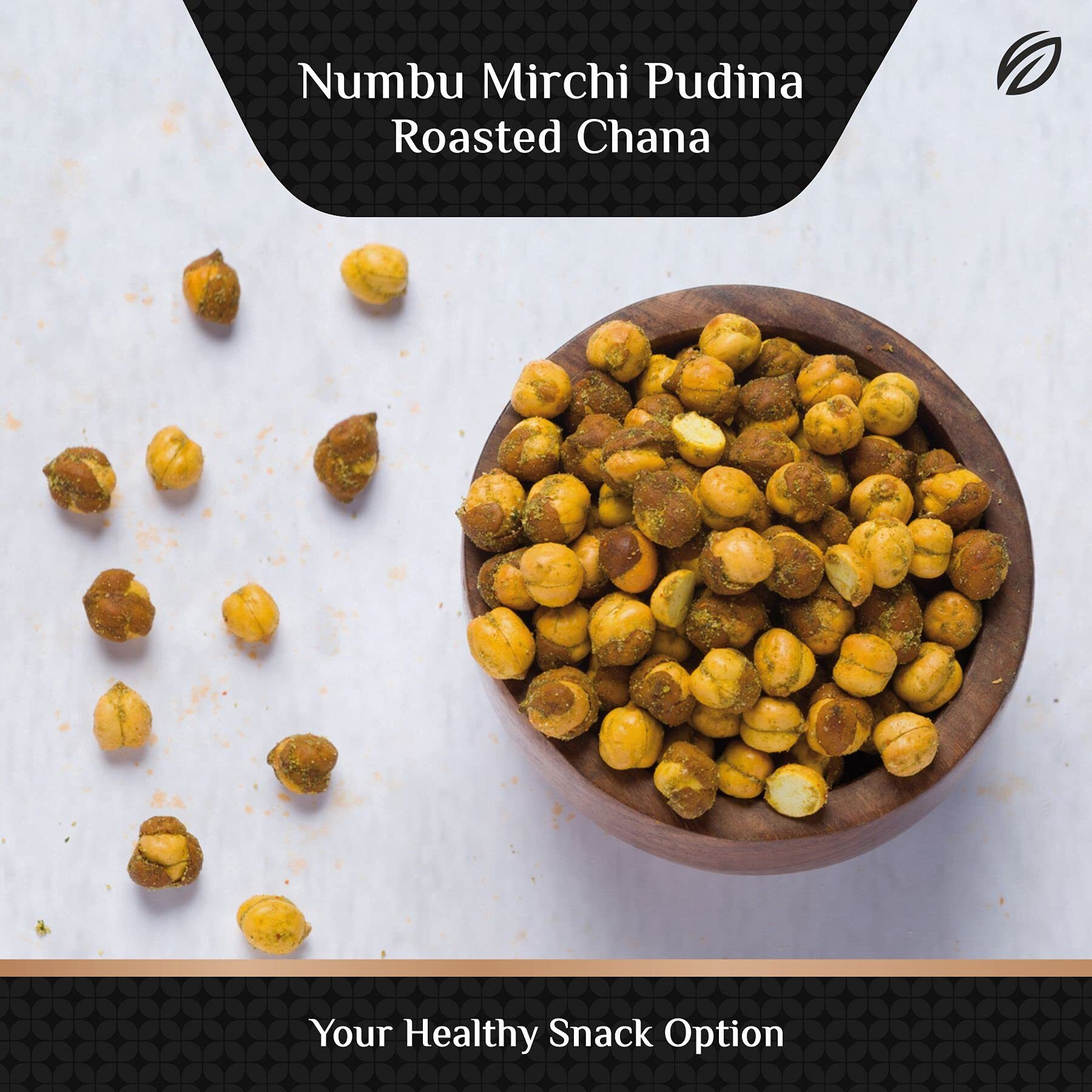 SHREGO Nimbu Mirchi Pudina Roasted Chana, Snack and Namkeen, Vacuum Packed (750 Gm)