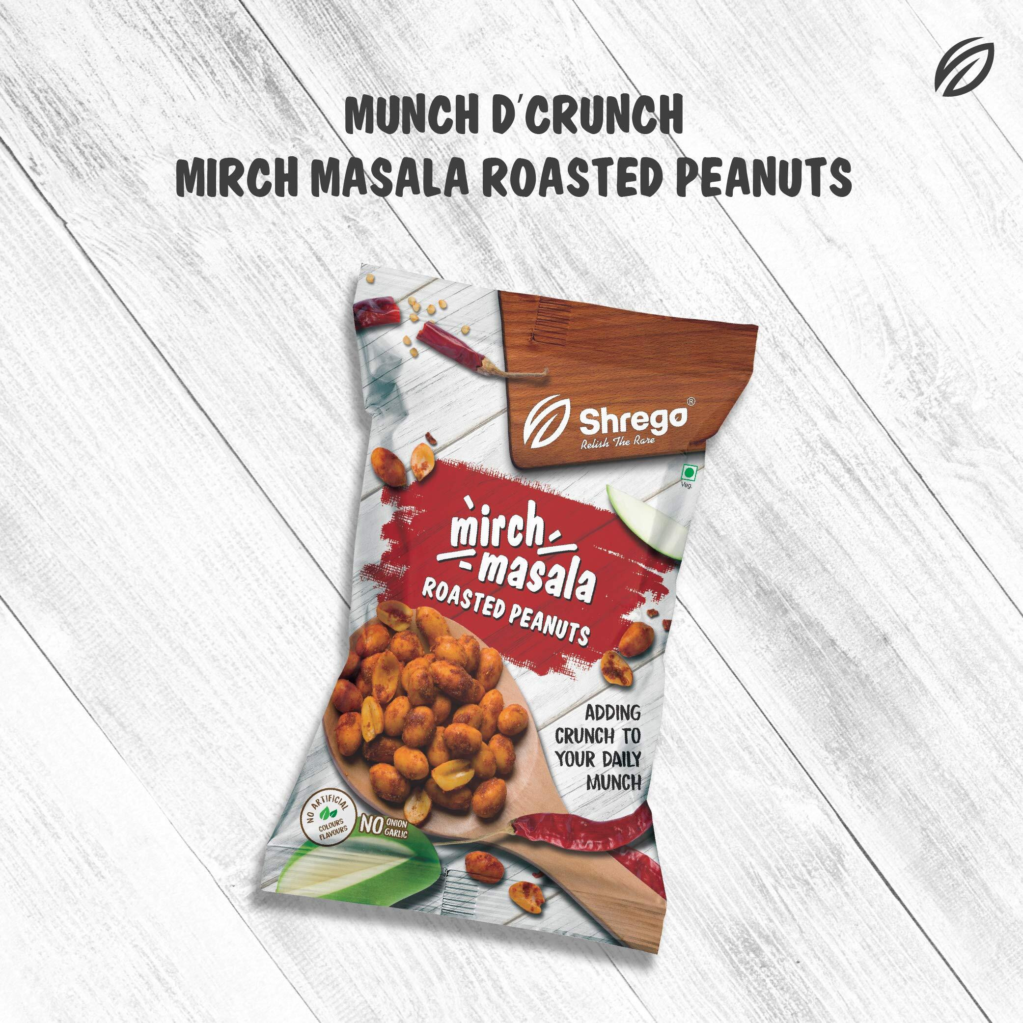 SHREGO Mirch Masala Roasted Peanuts, Healthy Namkeen and Snacks, Pack of 5, 700G (5X140G)