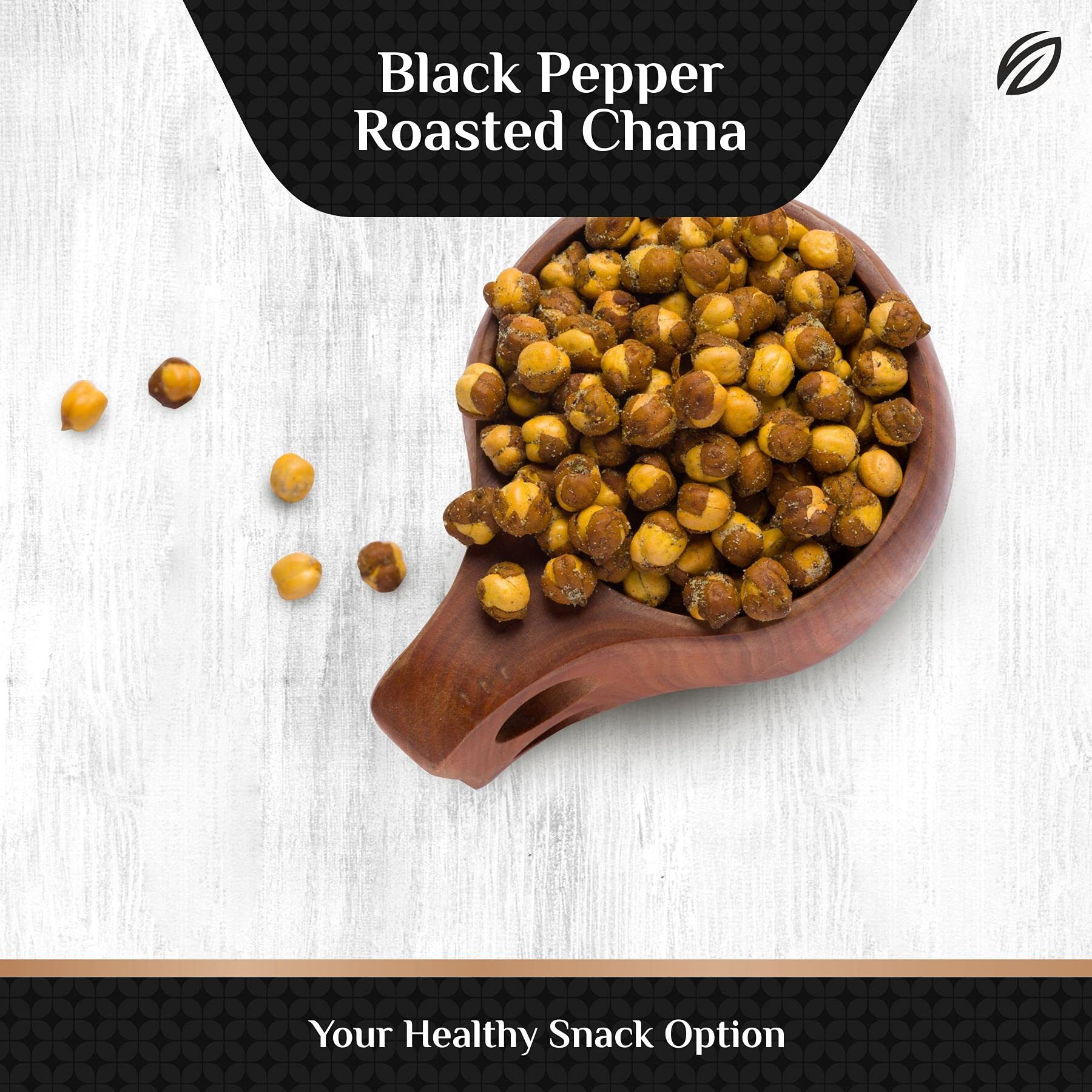 SHREGO Black Pepper Roasted Chana, Snack and Namkeen, Vacuum Packed (750 Gm)
