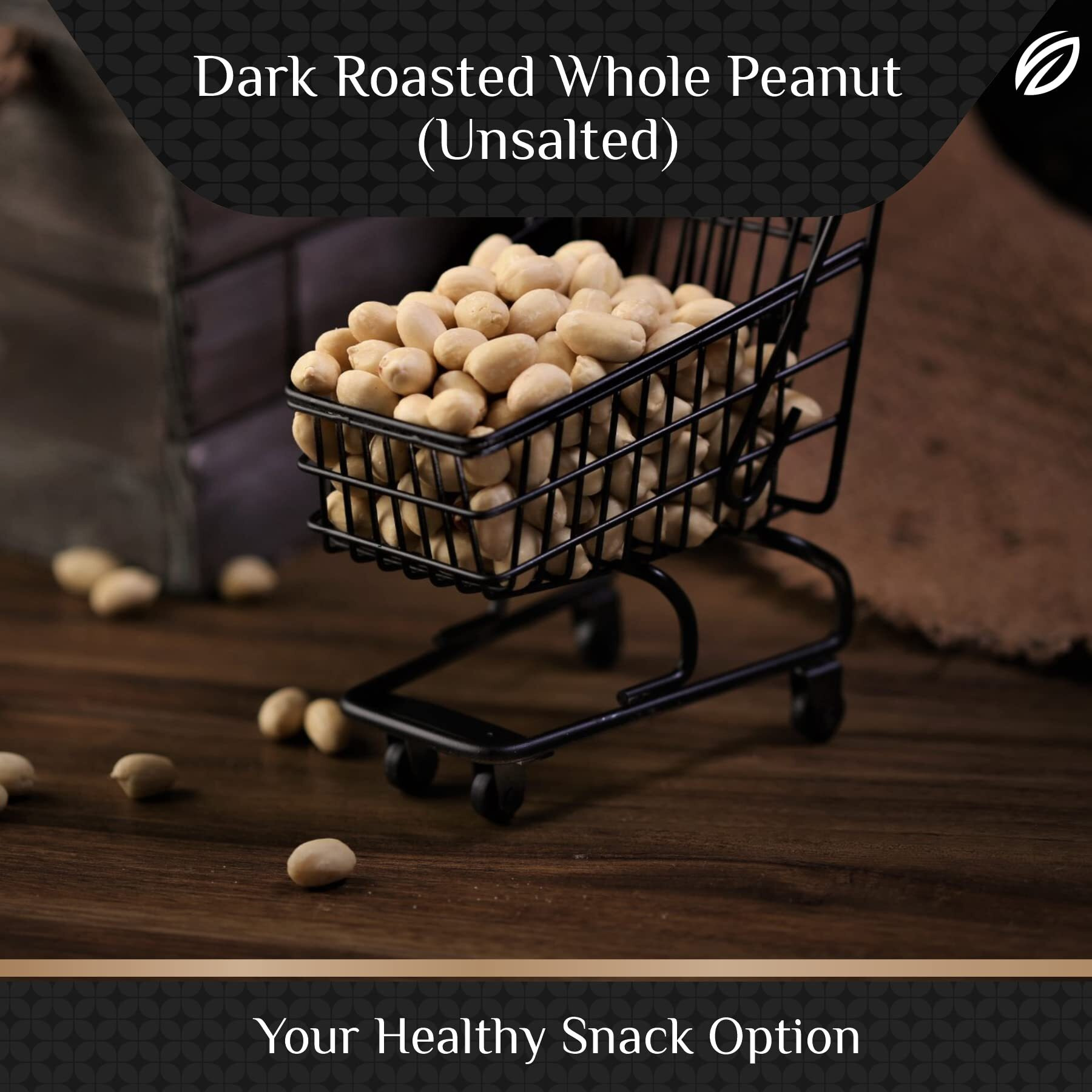 SHREGO Dark Roasted Whole Peanut Unsalted 1440G, Snack & Namkeen (4X360G Vacuum Packed)