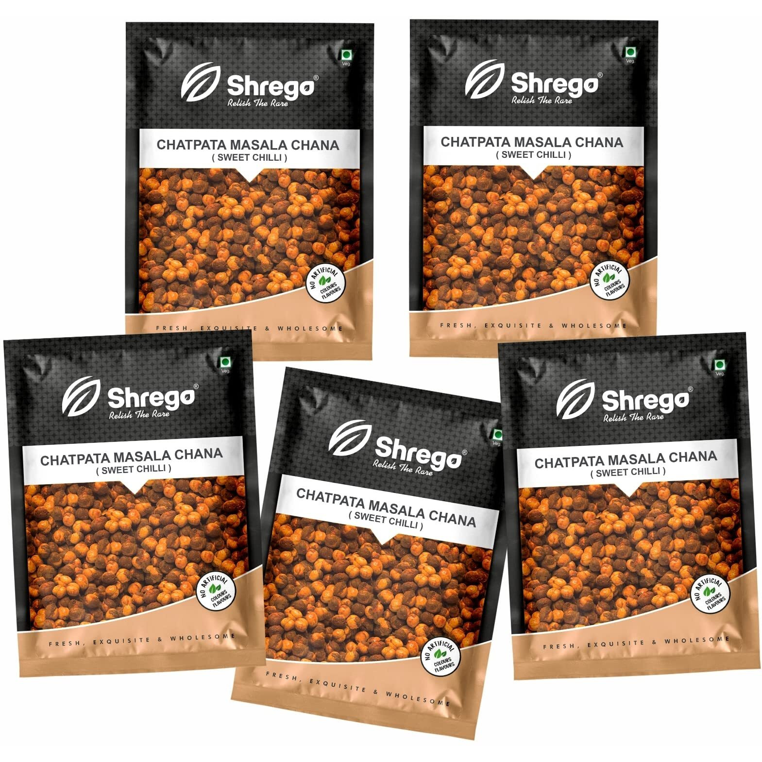 SHREGO Chatpata Masala Roasted Bhuna Chana, Sweet Chilli, Snacks & Namkeen (750 Gm)