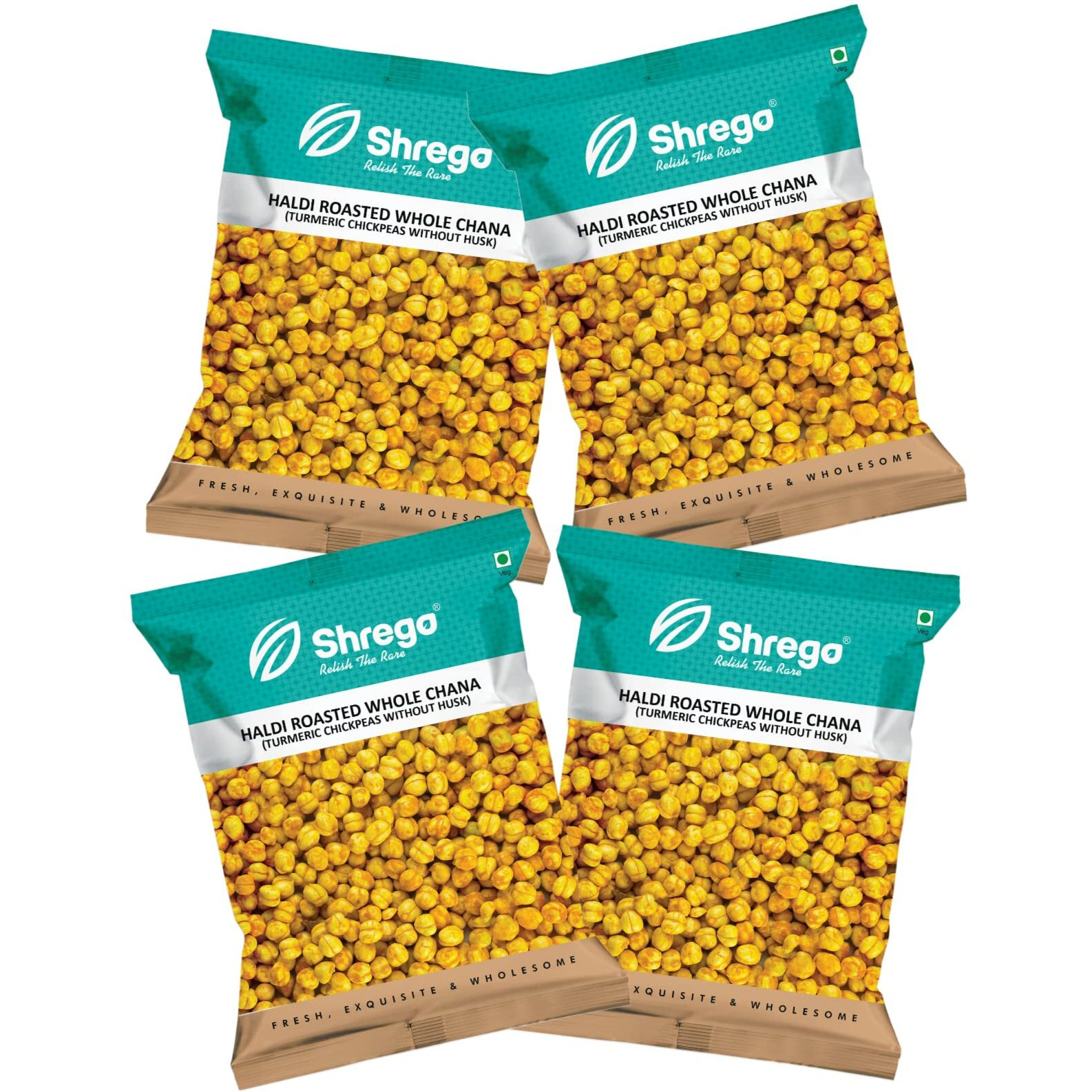 Shrego Haldi Roasted Whole Chana (Turmeric Chickpeas Without Husk) Vacuum Packed (1400 gm)