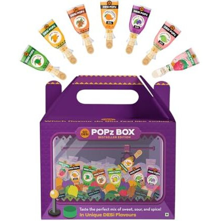 GO DESi Popz Trial Pack, Gourmet Gift Hamper, Assorted Candy Gift Box, Tangy Imli, Kaccha Aam, Real Aam