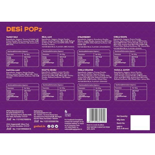 GO DESi Popz Trial Pack, Gourmet Gift Hamper, Assorted Candy Gift Box, Tangy Imli, Kaccha Aam, Real Aam