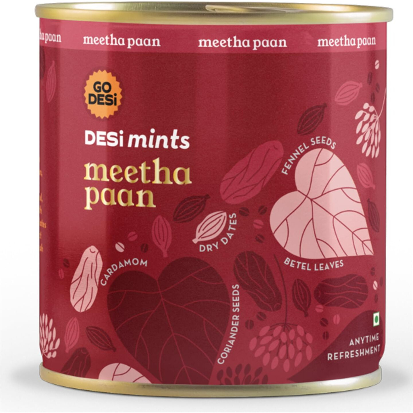 Go Desi Meetha Paan Mouth fresheners, Desi Mints, Refreshing Mouthfreshener, Mukhwas (2 x 90g)