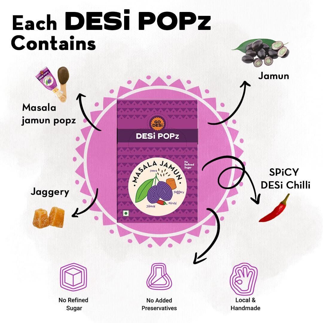 GO DESi Masala Jamun, 50 Pcs, DESi POPz, Fruit Snacks, Java Plum, 400 gm