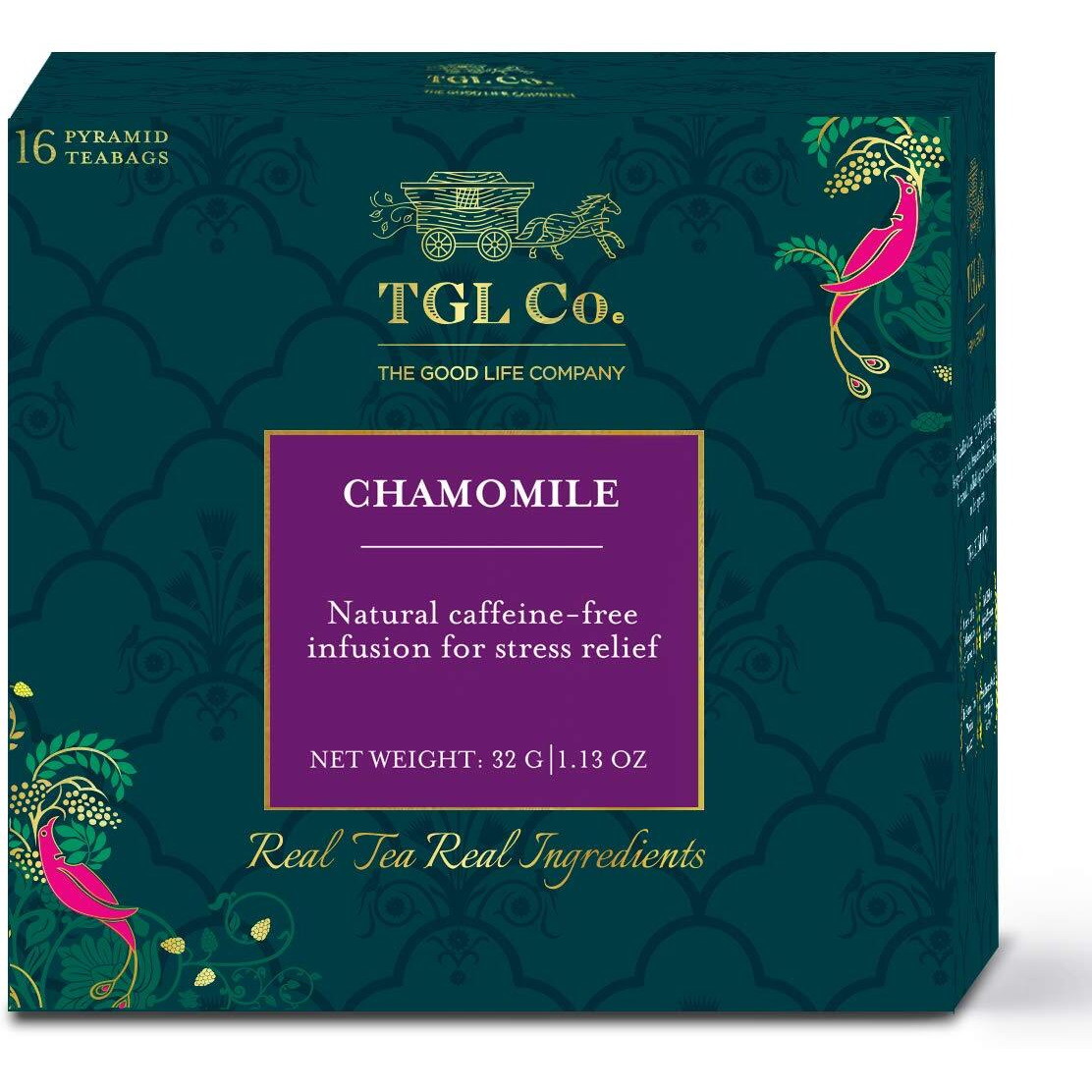 TGL Co. Chamomile Green Tea- 16 Tea Bags | Improve Sleep | Reduce Anxiety | Promote Digestive Health