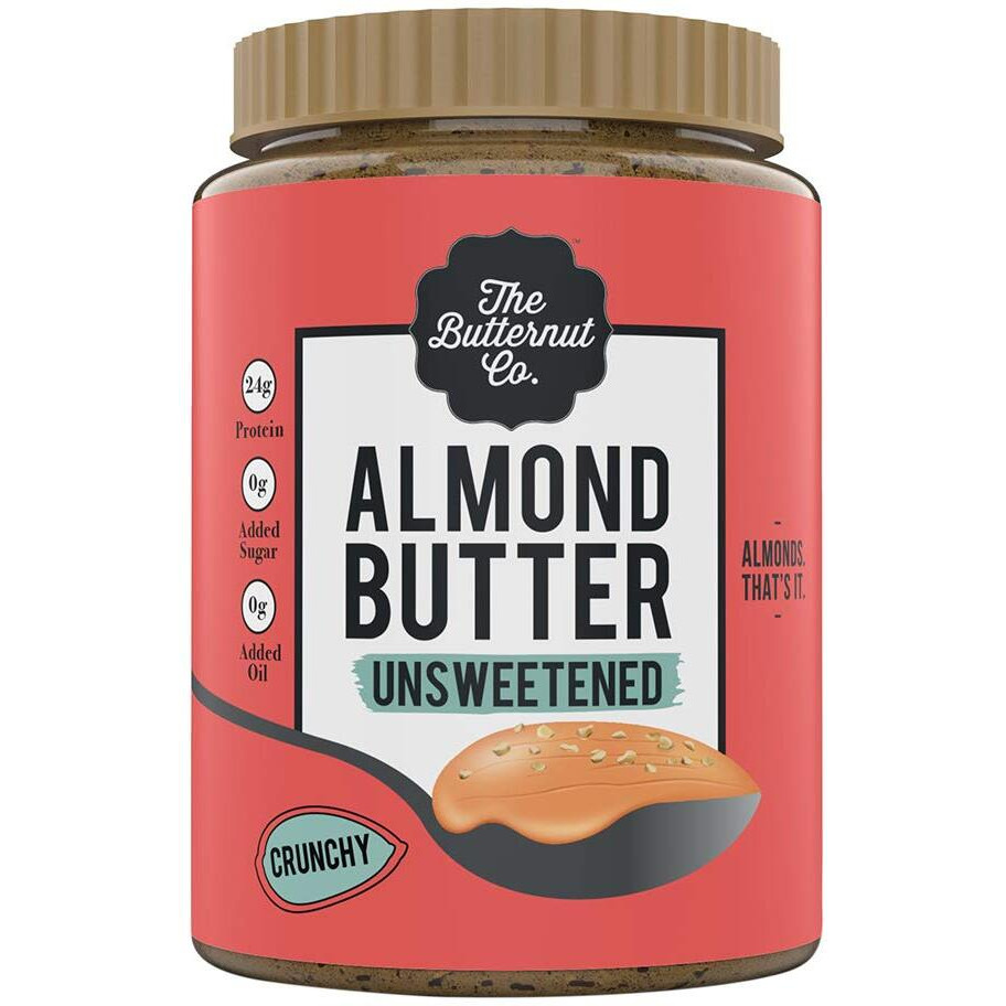 The Butternut Co. Almond Butter Crunchy 1kg - Unsweetened, 100% Dry Roasted, Heart-Healthy Fats, Protein Source, High in Vitamin E - Gluten-Free, Vegan, Keto-Friendly