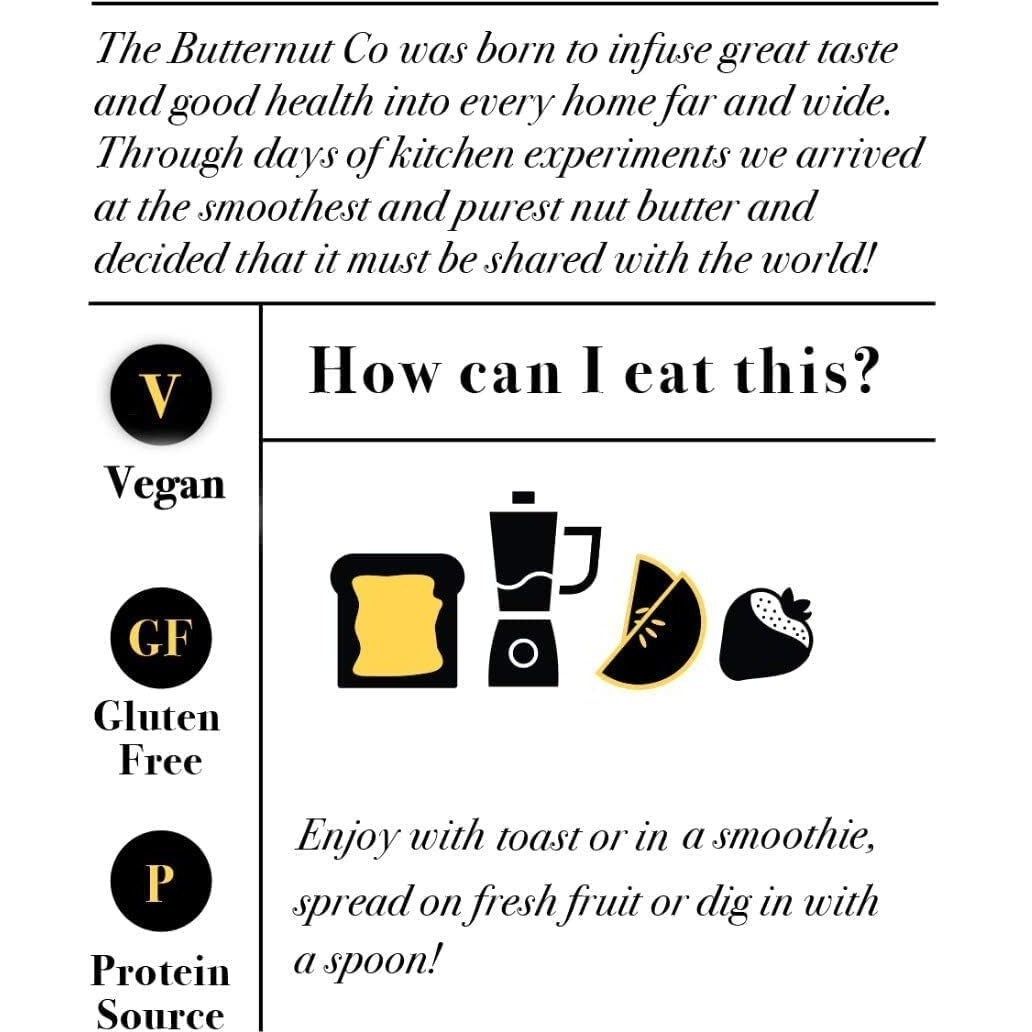 The Buttenut Co. Chocolate Peanut Butter Crunchy 340g - High Protein, No Salt, Cholesterol-Free, Gluten-Free Vegan Nut Butter - 100% Pure Roasted Peanut