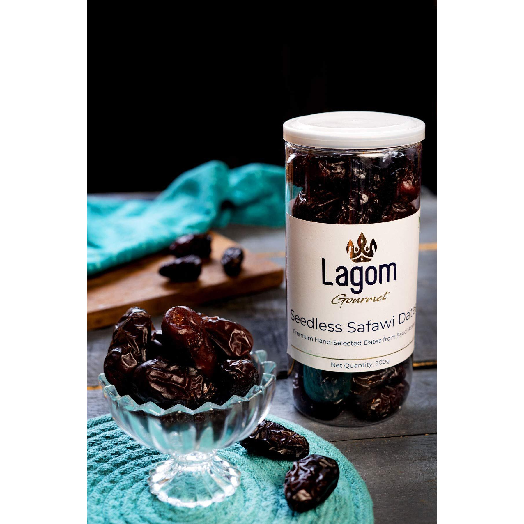 Lagom Gourmet Seedless Safawi Dates 500G,Saudi Arabia Dates,All Natural,No Preservatives,No Added Sugar,Gluten Free,Vegan,Plant Based,Non Gmo,Dates Dry Fruits,Khajur,Khajoor,Khejur