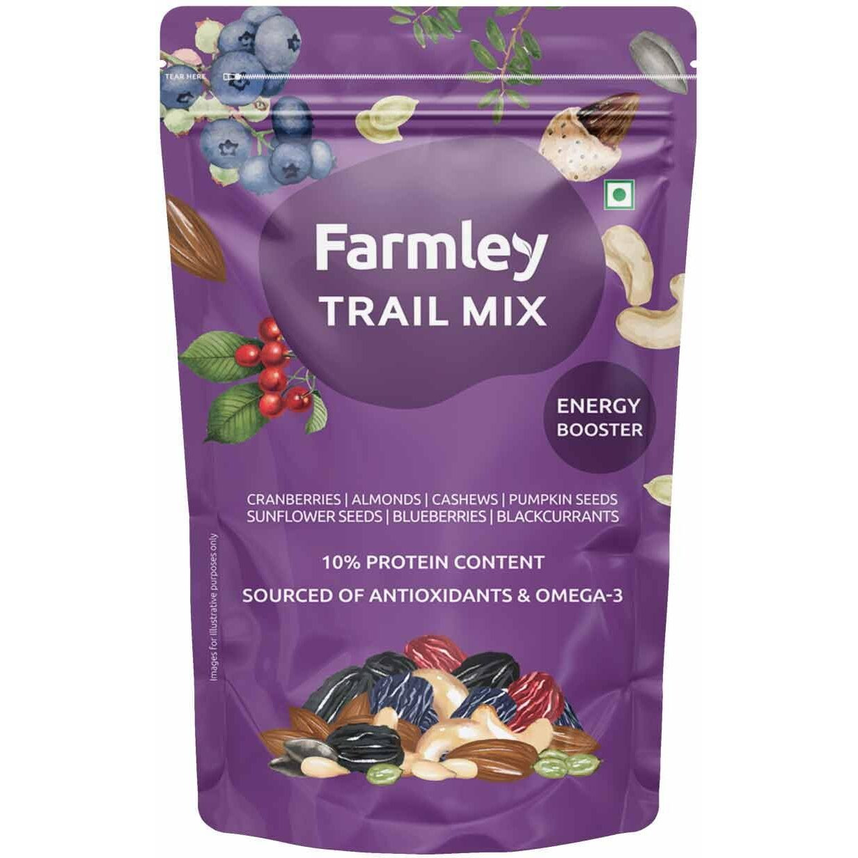 Farmley Premium Trail Mix | 160g | 7 Superfood in 1 Mix | Mixed Dry Fruits, Dry Fruits Mix, Nuts and Dry Fruits Contains Almonds, Pumpkin Seeds, Cashew, Sunflower Seeds, Blueberries (Pack of 1)