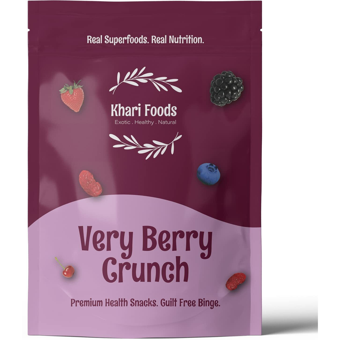 Khari Foods Very Berry Crunch, Dried Berries Mix With Cranberries, Blackberries, Blueberries, Strawberries, Cherries, Healthy Snacks (100g)
