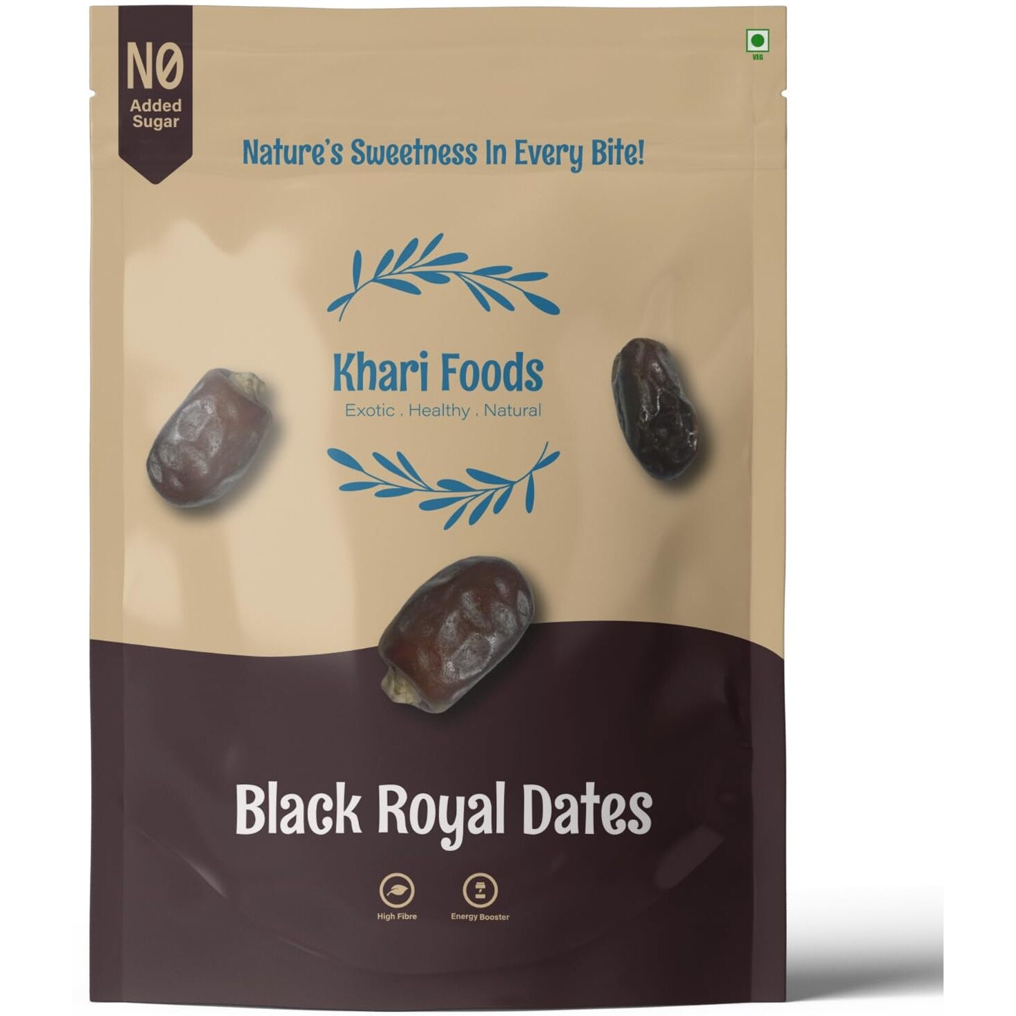 Khari Foods Premium Black Royal Dates 400g, High Fibre, Soft Natural Khajur/khajoor, Energy Booster, Sugar Free, No Preservatives, Clean Health Snacks