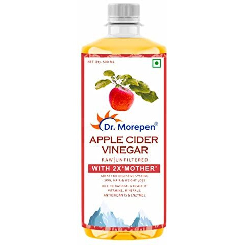 Dr.Morepen Apple Cider Vinegar | 100% Unpasteurized & Naturally Fermented | For Weight Management, Immunity, Skin & Hair | 500ML