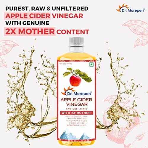 Dr.Morepen Apple Cider Vinegar | 100% Unpasteurized & Naturally Fermented | For Weight Management, Immunity, Skin & Hair | 500ML