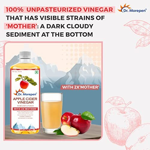 Dr.Morepen Apple Cider Vinegar | 100% Unpasteurized & Naturally Fermented | For Weight Management, Immunity, Skin & Hair | 500ML