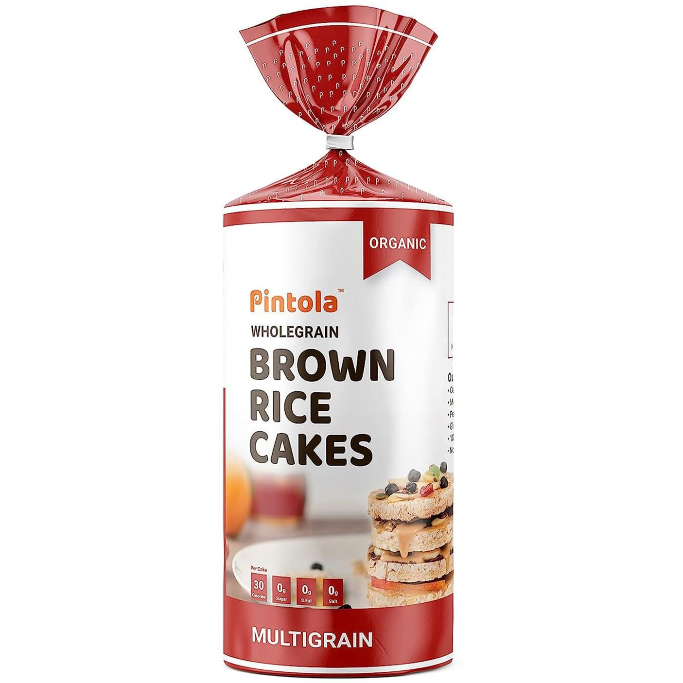 Pintola Organic Wholegrain Brown Rice Cakes Combo Pack (All Natural) (Multigrain and Lightly Salted) (130 g x 2)
