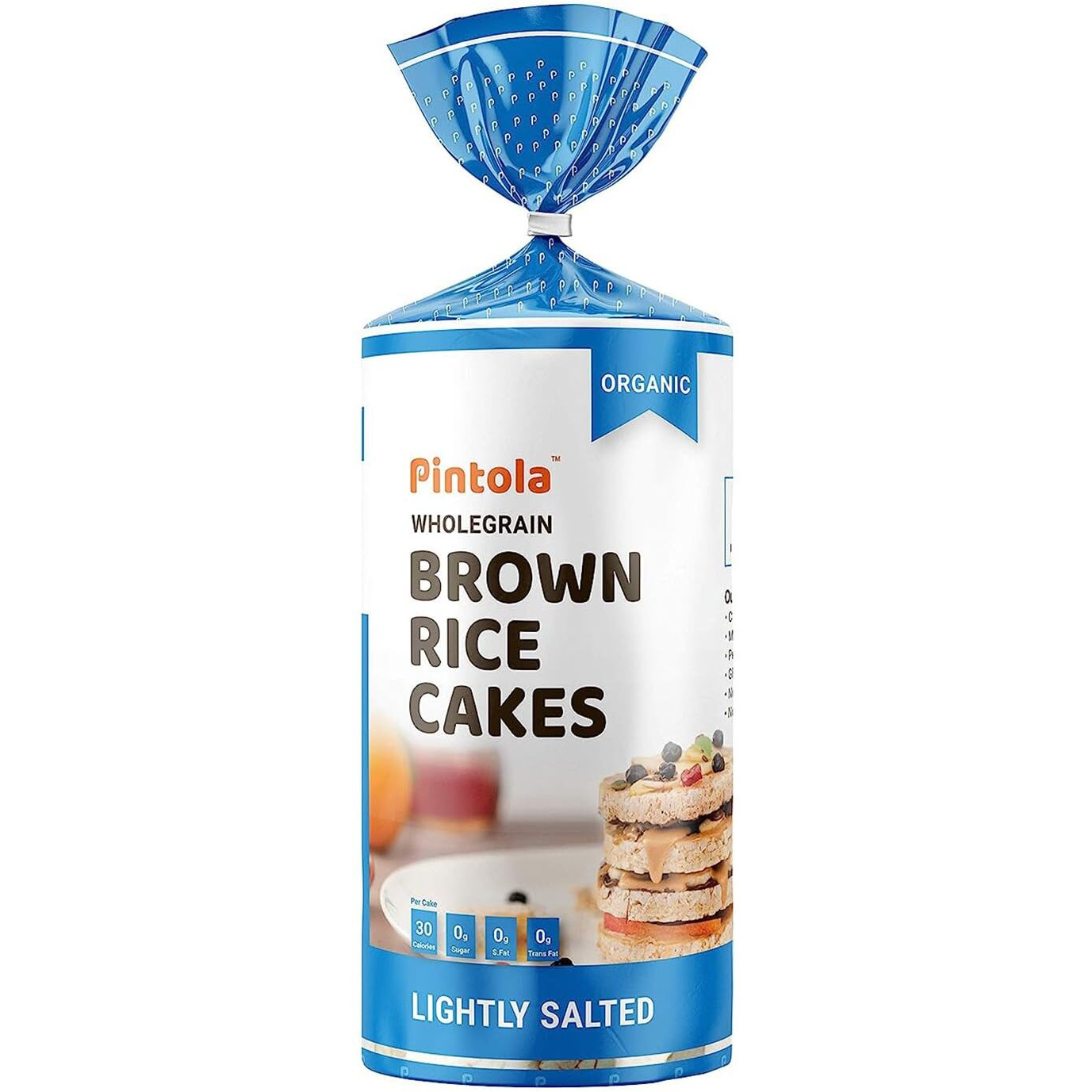 Pintola Organic Wholegrain Brown Rice Cakes Combo Pack (All Natural) (Multigrain and Lightly Salted) (130 g x 2)