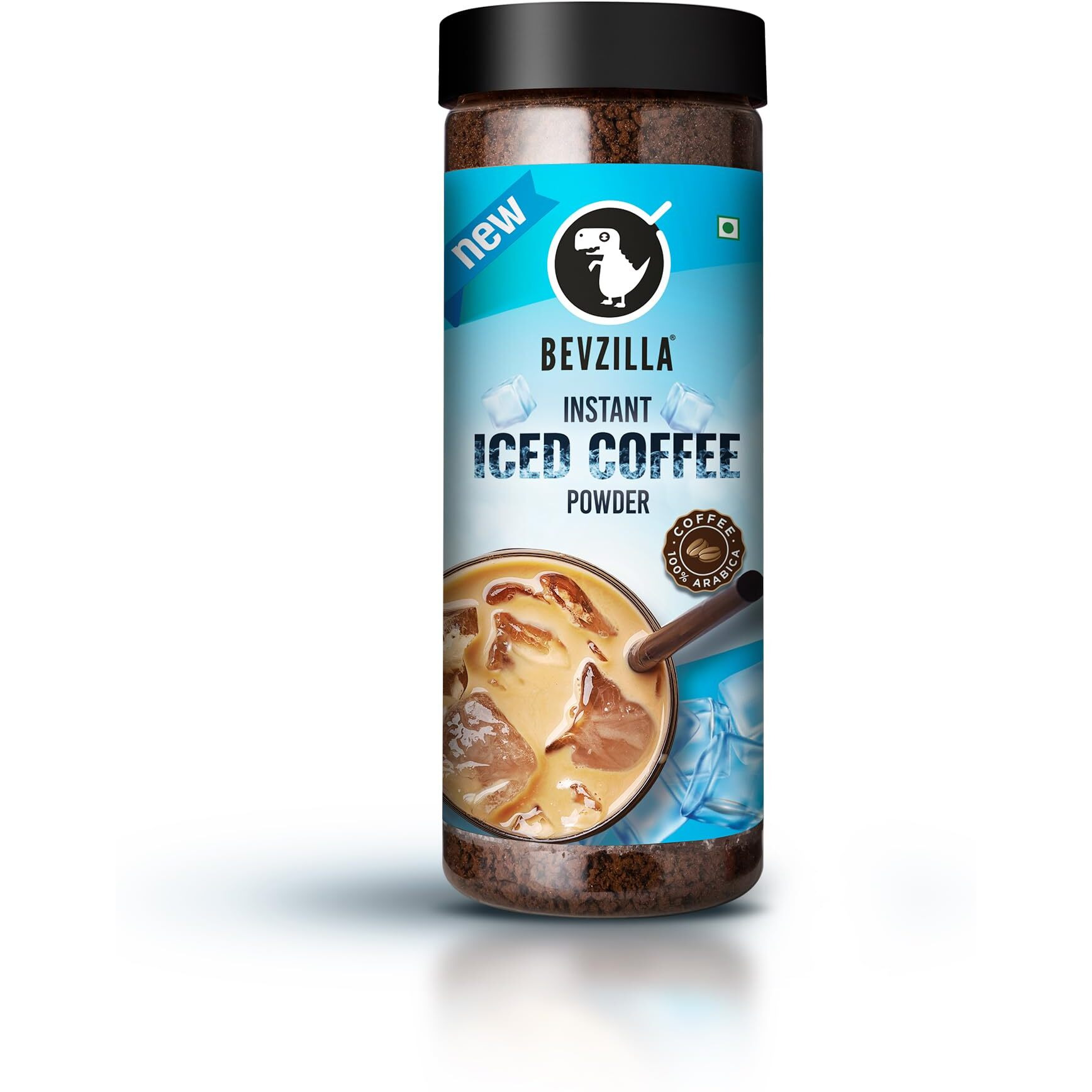 Bevzilla 200 Gram Instant Iced Coffee Powder | Make 100 Cups | 100% Arabica Strong Coffee | Cold Coffee | Unbreakable Jar