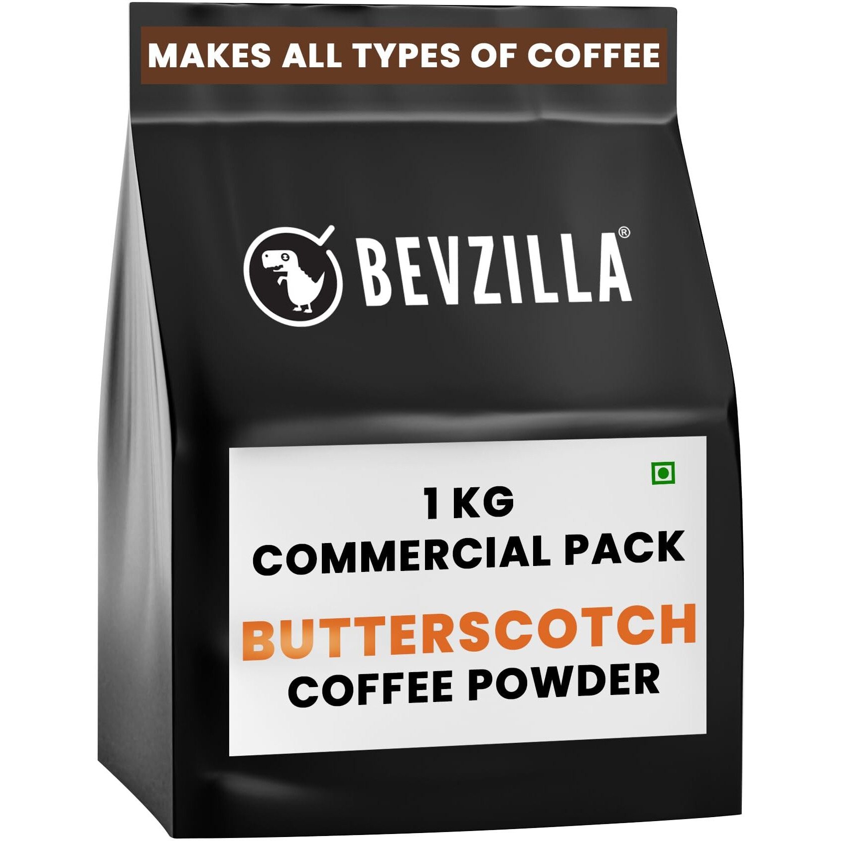 Bevzilla 1kg Butterscotch Instant Coffee Powder | Makes 500 Cups | Made For HoReCa