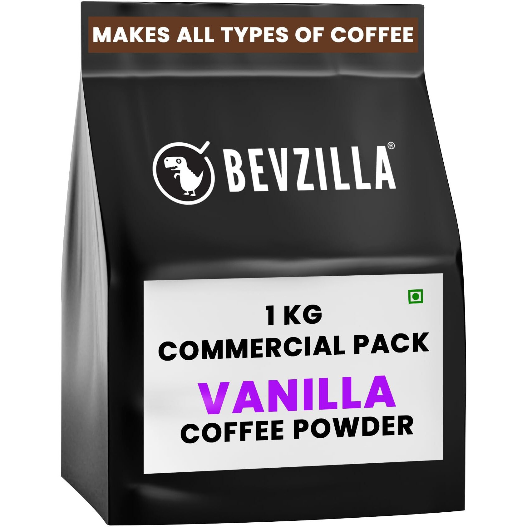 Bevzilla 1kg Vanilla Instant Coffee Powder | Makes 500 Cups | Made For HoReCa