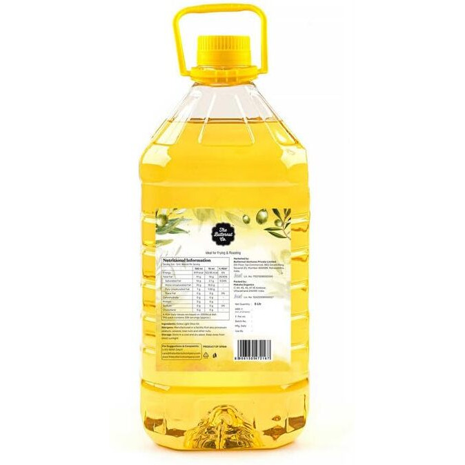 The Butternut Co. Cold Pressed Extra Light Olive Oil, Premium Cooking Oil, Perfect for Frying, Dressing, Garnishing and Drizzling on Salads, Good for Health, Digestion and Heart, Daily Use, 5 Litres