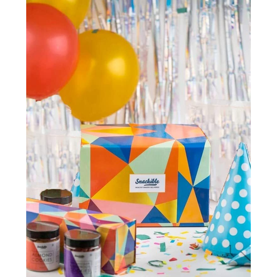 Snackible Birthday Gift Box | Box of 12 Healthy Snacks | Not Fried | No Maida | Rich in Protein & Fibre | Healthy Gifting Option | Sweet & Savoury Snacks