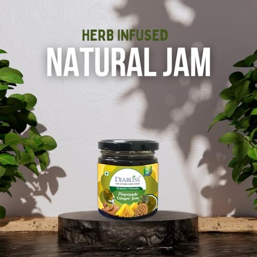 DiaBliss Diabetic Friendly Mixed Fruit Jam 225g Low Glycemic Index(GI) Sugar Free Alternative (Pineapple Ginger Jam)
