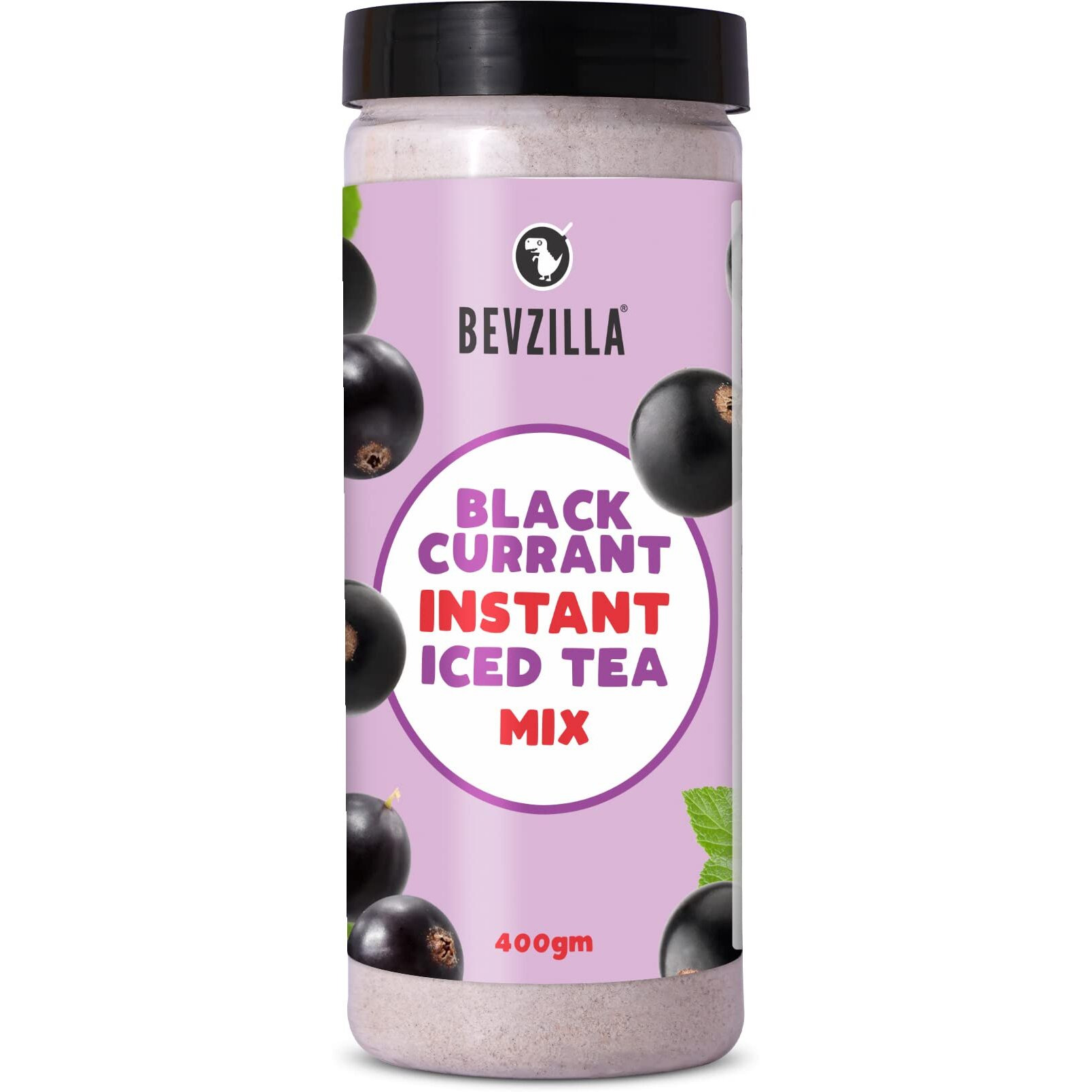 Bevzilla Black Currant Instant Iced Tea Mix - 400 Grams | Perfect For Summers | Refreshing | Instant
