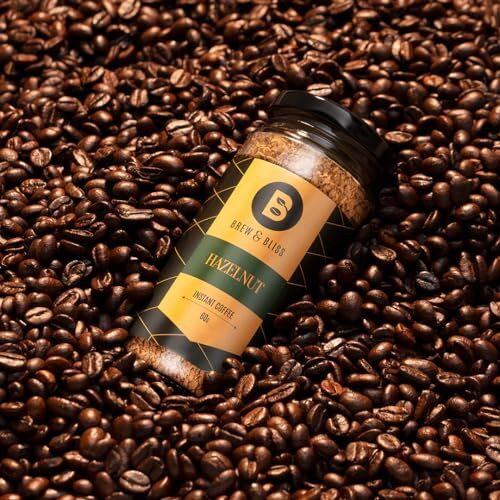 Brew & Bliss Hazelnut Coffee | 60g | Instant Flavored Cafe Style Coffee | 100% Authentic Strong Coffee Powder for Hot & Cold