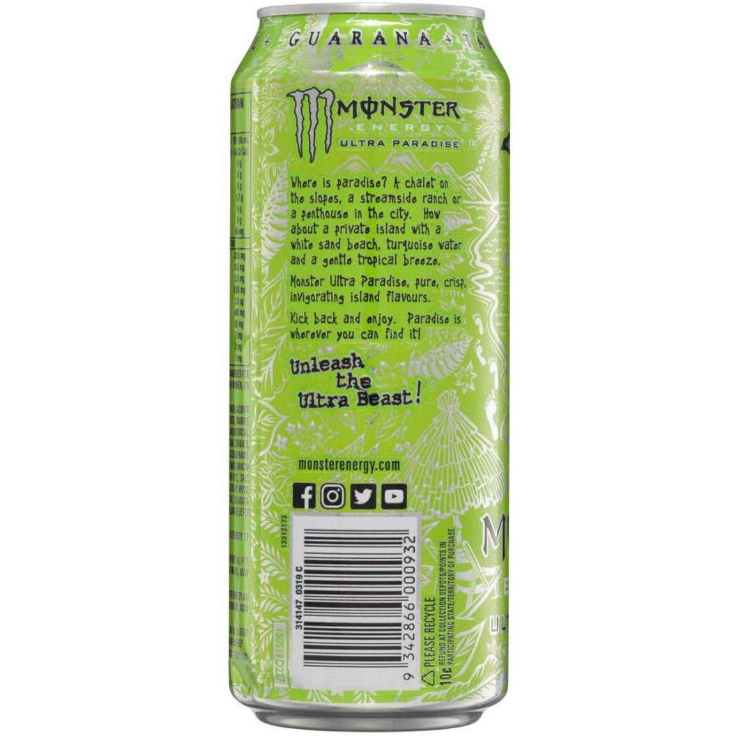 Monster Energy Ultra Paradise 500ml, (Pack of 12 Cans X 500ml each)