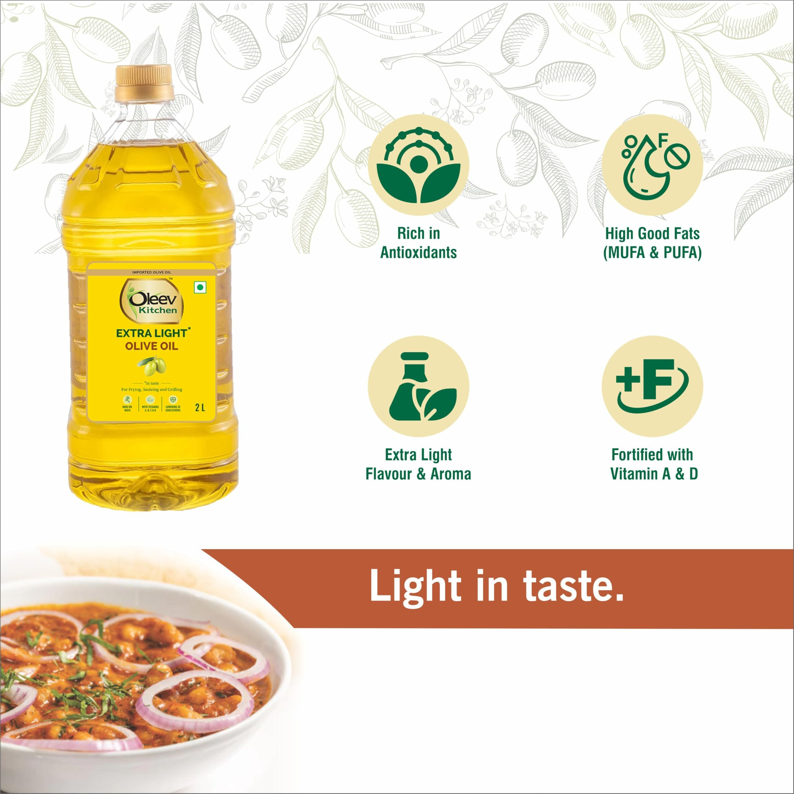 Oleev Extra Light Olive Oil, 2L