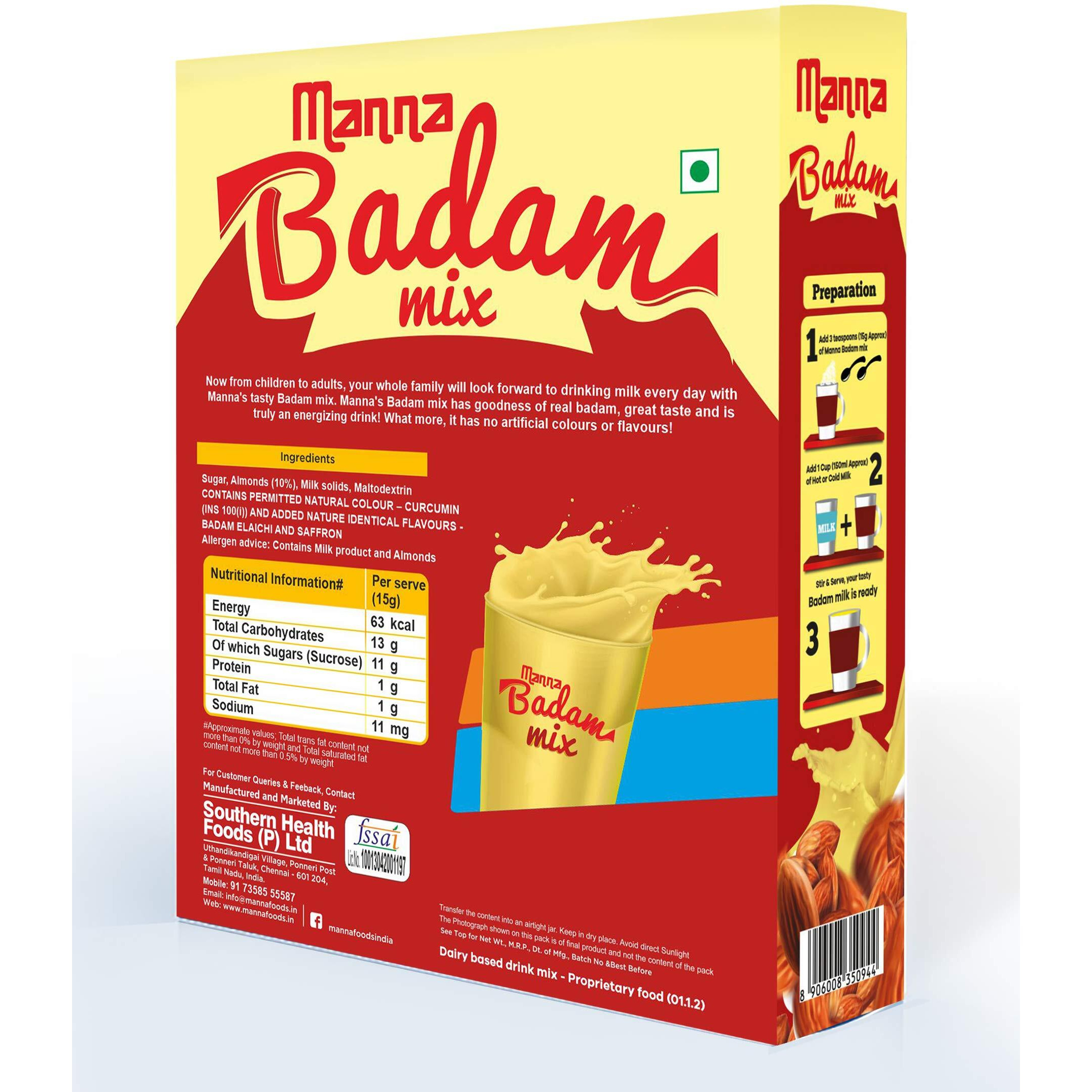 Manna Badam Mix Instant 400g with 10% Badam Pieces