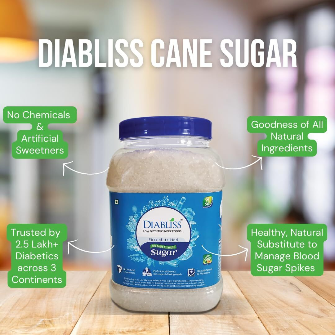 Diabliss Diabetic Friendly Herbal Cane Sugar-Free From Chemicals/Artificial Sweeteners-Low Glycemic Index (Gi) Diet-Clinically Tested Healthy Natural Substitute For Diabetes/Blood Glucose Management