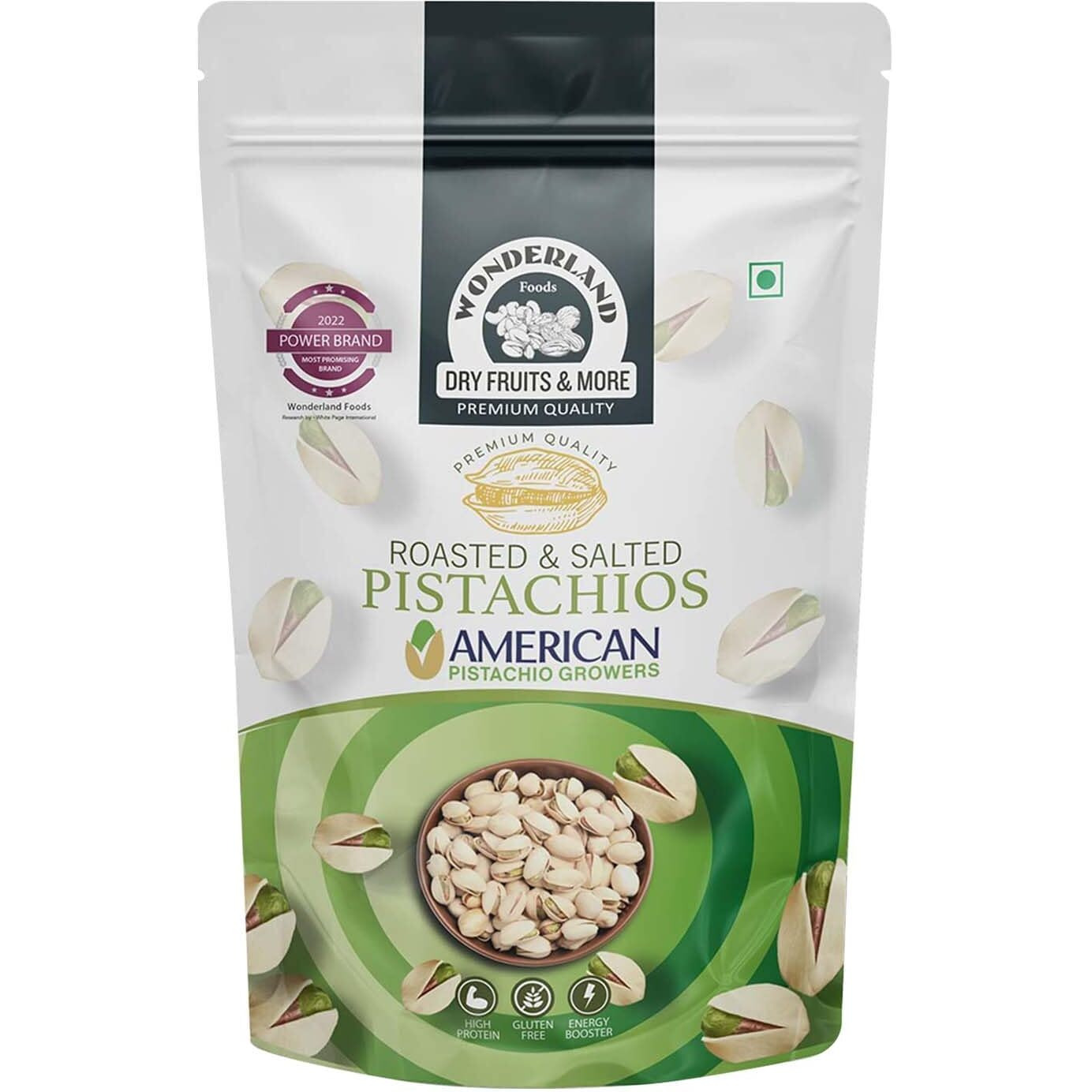 WONDERLAND FOODS Dry Fruits I American California Roasted & Salted Jumbo Pistachios (Pista) 200g Pouch