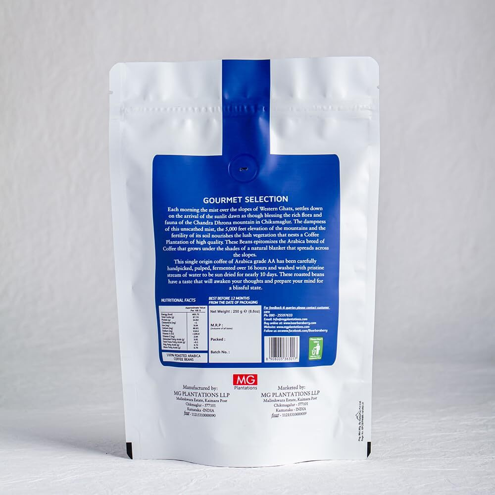 Baarbara Coffee | 100% Roasted Arabica Coffee Beans | From Chikmagalur Farms Since 1896 (250 GMS)