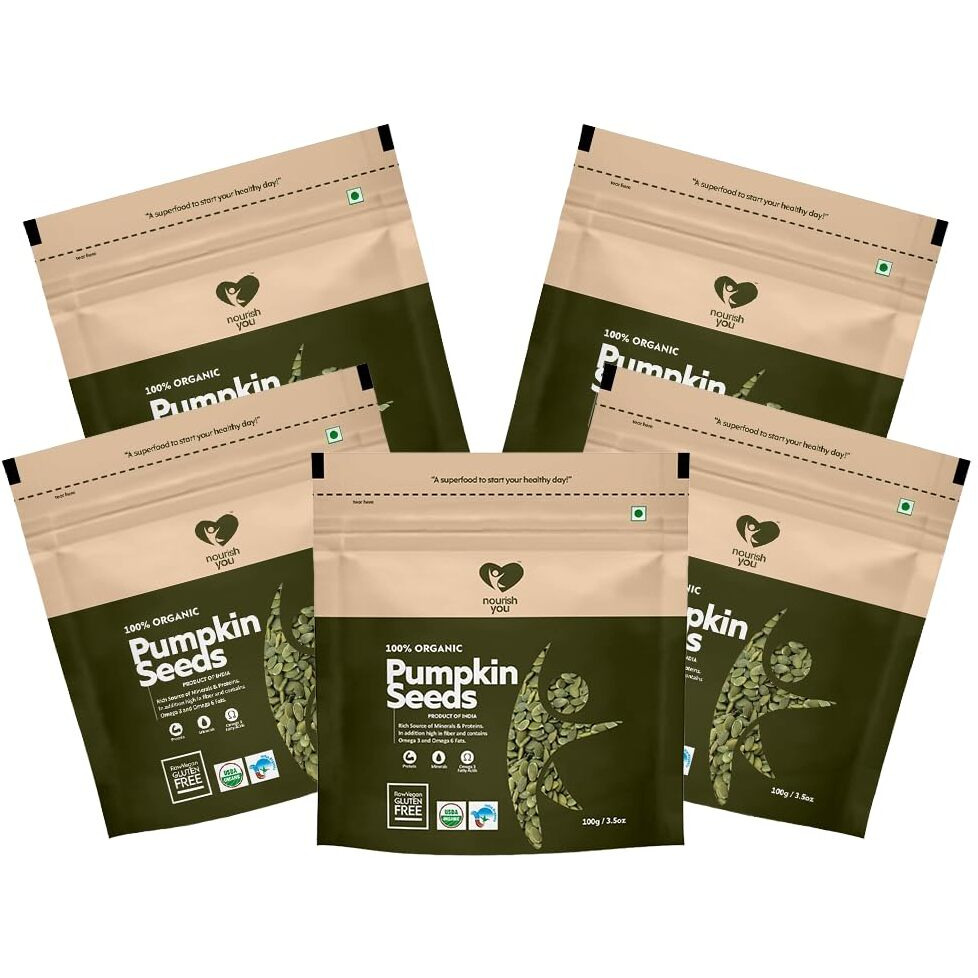 Nourish You Pumpkin Seeds 500 G - 100% Organic Raw Pumpkin Seeds for Eating | Immunity Booster and Protein Rich Seeds | Healthy Diet Snacks | Weight Management | Rich in Fibre