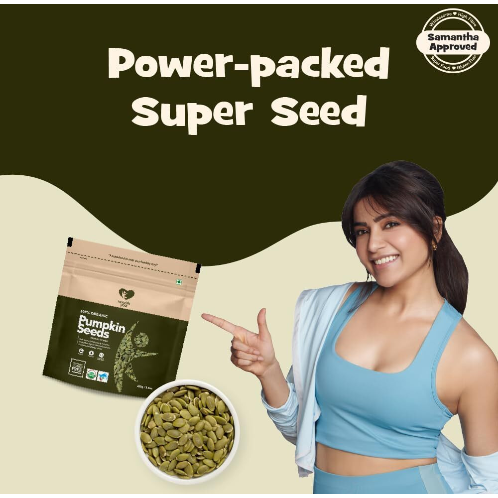 Nourish You Pumpkin Seeds 500 G - 100% Organic Raw Pumpkin Seeds for Eating | Immunity Booster and Protein Rich Seeds | Healthy Diet Snacks | Weight Management | Rich in Fibre