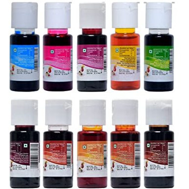 Papilon Shades Of Liquid Food Color (20 Ml X 10 Bottle)