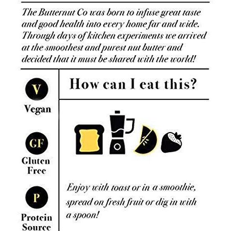 The Butternut Co. Natural Peanut Butter (Crunchy) 1kg, Unsweetened, 32g Protein, No Added Sugar, 100% Peanuts, No Salt, High Protein Peanut Butter, Gluten Free, Vegan, Cholesterol Free