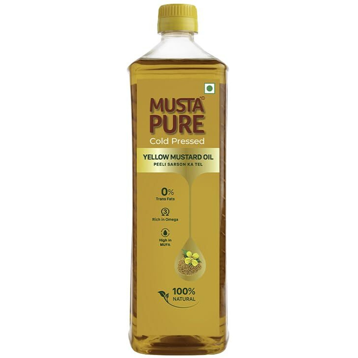 Musta Pure Cold Pressed Yellow Mustard Oil Pet Bottle 1L