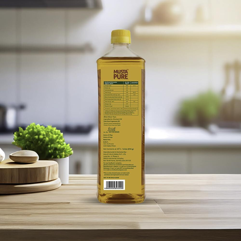 Musta Pure Cold Pressed Yellow Mustard Oil Pet Bottle 1L