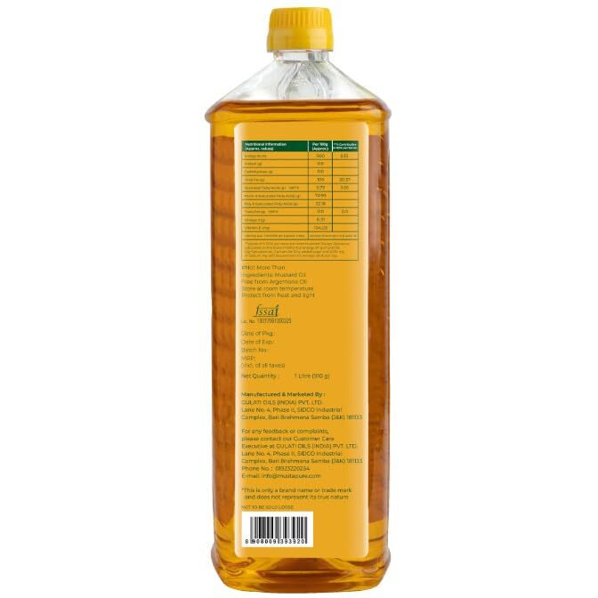 Musta Pure Cold Pressed Yellow Mustard Oil Pet Bottle 1L