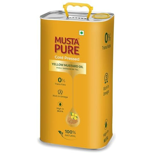 Musta Pure COLD PRESSED YELLOW MUSTARD OIL TIN 5L