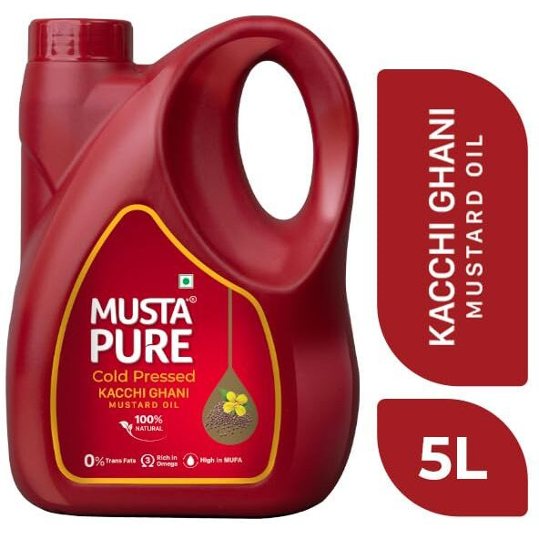 Musta Pure Cold Pressed Kachi Ghani Mustard Oil Jar 5L