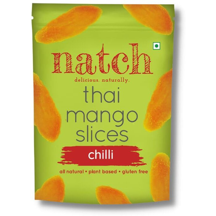 Natch Dried Thai Mango Slices, 100% All Natural, Vegan, Gluten Free, No Artificial Preservatives, Trans Fat Free, Rich in Antioxidants, Chilli Flavour, 150gm each (Pack of 1)